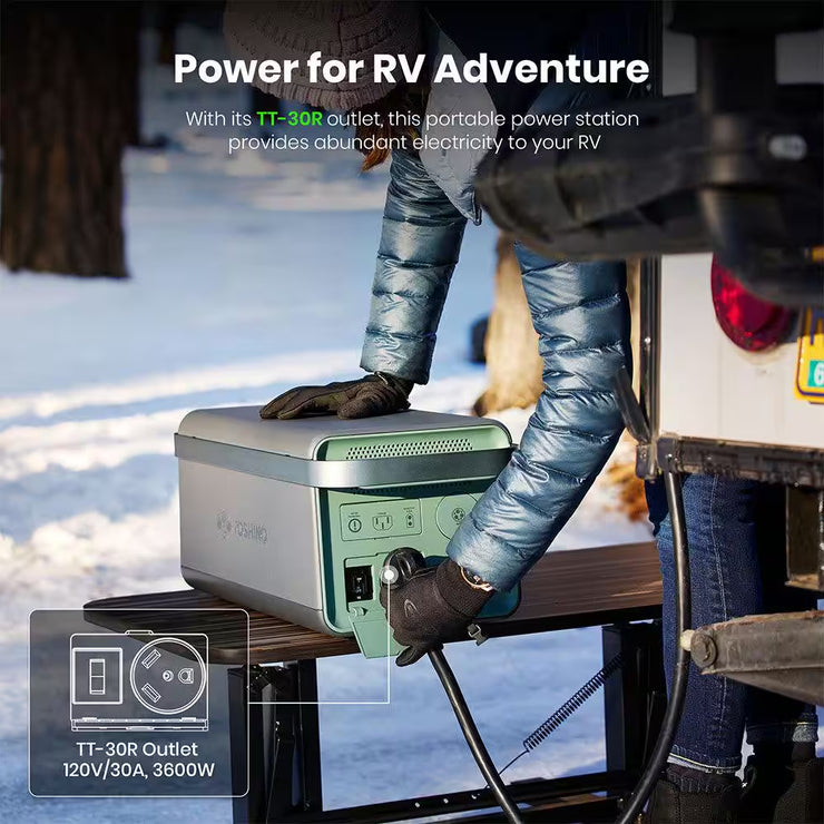 Solid-State Solar Battery Generator 4,000W (2,611Wh) Button Start with 600W (3X 200W) Solar Panels, Camping, Home, RV