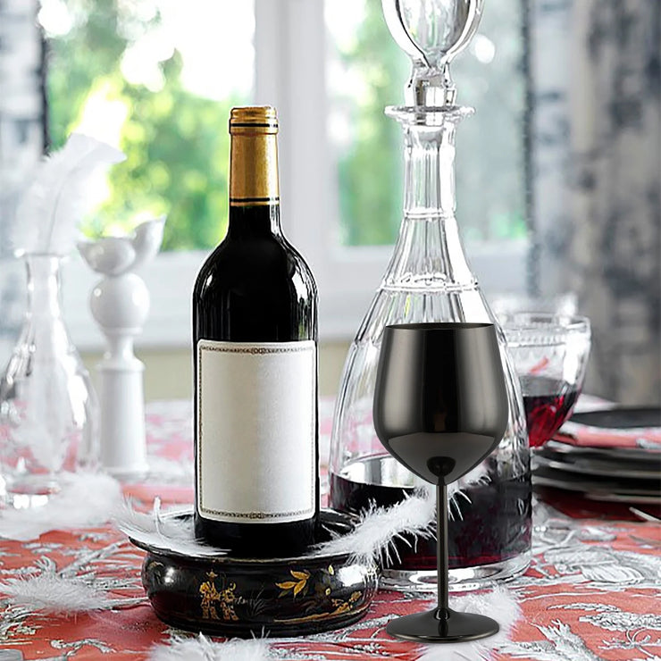 18 Oz Stemmed Stainless Steel Wine Glass Unbreakable Wine Glasses Drinking Glasses Wine Goblet Metallic Goblets for Outdoor Events Party Beach Pool Travel Wedding Anniversary