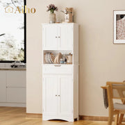 66" H Kitchen Pantry Cabinet with 2 Doors & 1 Drawer & 3 Shelves, Solid & Sturdy, Storage Cabinet for Entryway, Kitchen - White