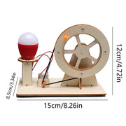 Manual Electricity Generator Toy Education Science Kit Wooden Educational Science Kit Generators Science Project for Kids