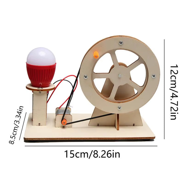 Manual Electricity Generator Toy Education Science Kit Wooden Educational Science Kit Generators Science Project for Kids