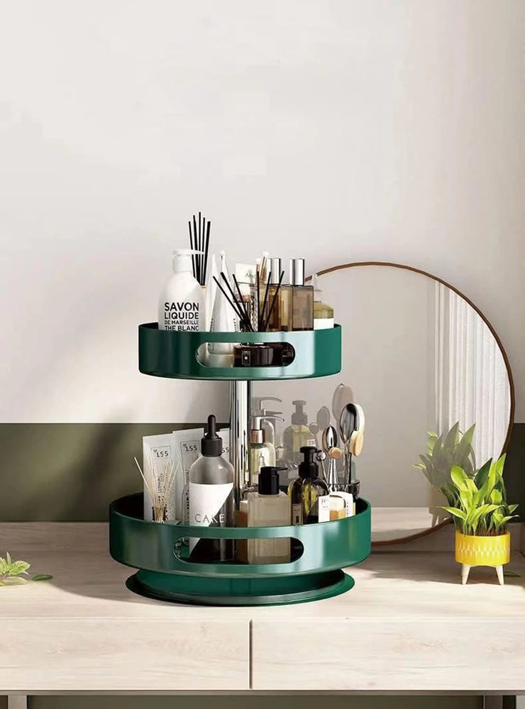Metal 360 Degree Rotation 2-Tire Spice Rack