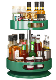 Metal 360 Degree Rotation 2-Tire Spice Rack