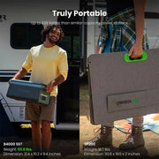 Solid-State Solar Battery Generator 4,000W (2,611Wh) Button Start with 600W (3X 200W) Solar Panels, Camping, Home, RV