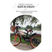 2023 Home Storage and Organization Bike Basket, Kids Front Handlebar Bike Basket, Rattan Woven Bicycle Basket