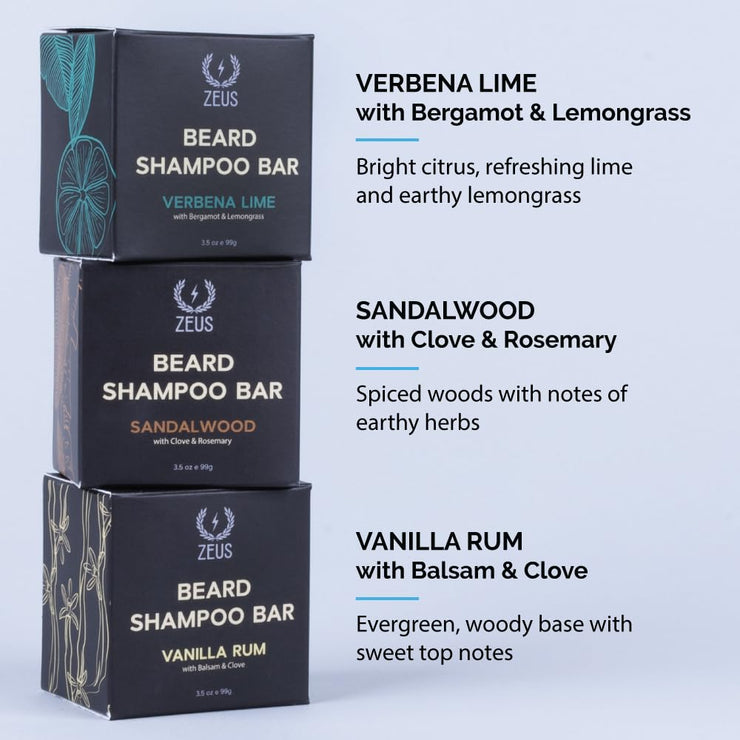 Beard Shampoo Bar with All-Natural Oils for Men, Hydrating Soap for Face & Beard, Clarifies Skin & Fights Beardruff (Made in USA) Vanilla Rum
