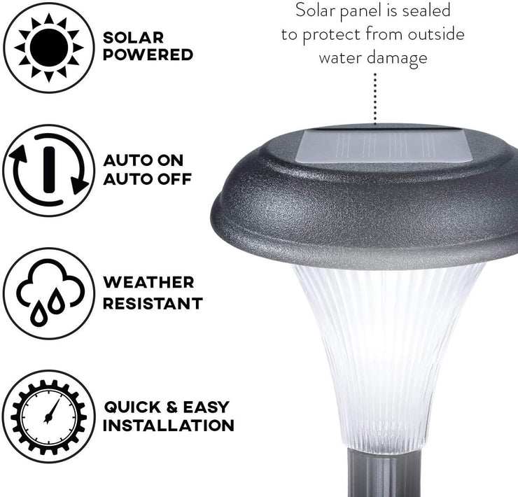 Best Solar Lights for Outdoor Pathway, 10 Brightest Light Set for Walkway, Patio, Path, Lawn, Garden, Yard Decor, Double Waterproof Seal, Large Led Landscape outside Post Lighting Lamps