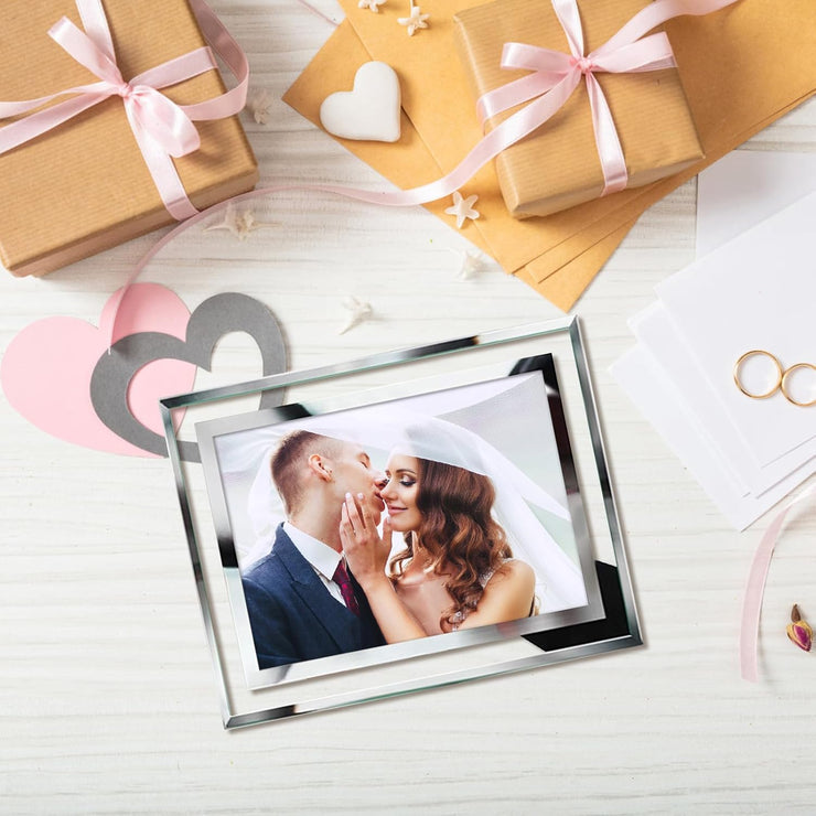 5X7 Picture Frames Modern 5 by 7 Inch Glass Picture Frame Friends Gifts for 5X7 Photos Display, Pack of 2