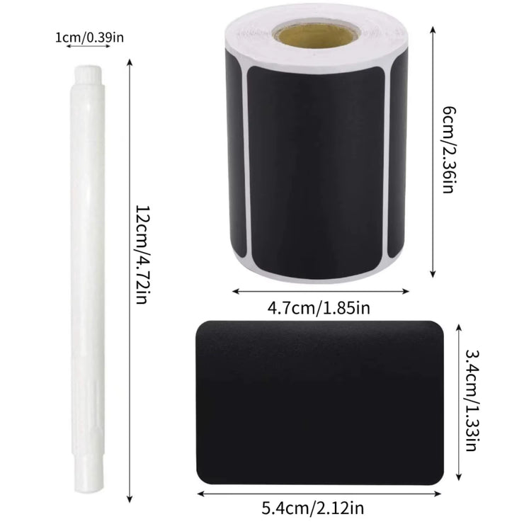120Pcs Shape Label Stickers Mason Jars Spice Bottle Pantry Food Storage Stickers Waterproof Reusable Blackboard Stickers