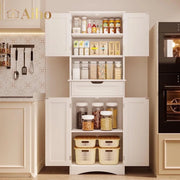 66" H Kitchen Pantry Cabinet with 2 Doors & 1 Drawer & 3 Shelves, Solid & Sturdy, Storage Cabinet for Entryway, Kitchen - White