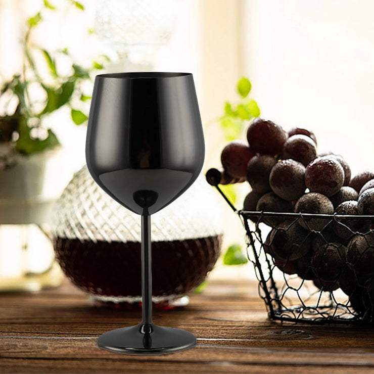 18 Oz Stemmed Stainless Steel Wine Glass Unbreakable Wine Glasses Drinking Glasses Wine Goblet Metallic Goblets for Outdoor Events Party Beach Pool Travel Wedding Anniversary