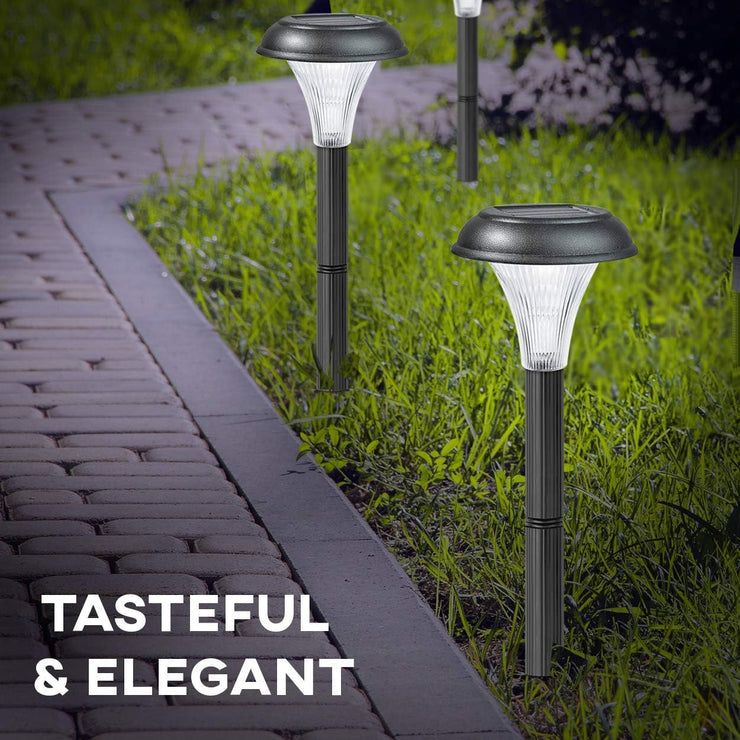 Best Solar Lights for Outdoor Pathway, 10 Brightest Light Set for Walkway, Patio, Path, Lawn, Garden, Yard Decor, Double Waterproof Seal, Large Led Landscape outside Post Lighting Lamps