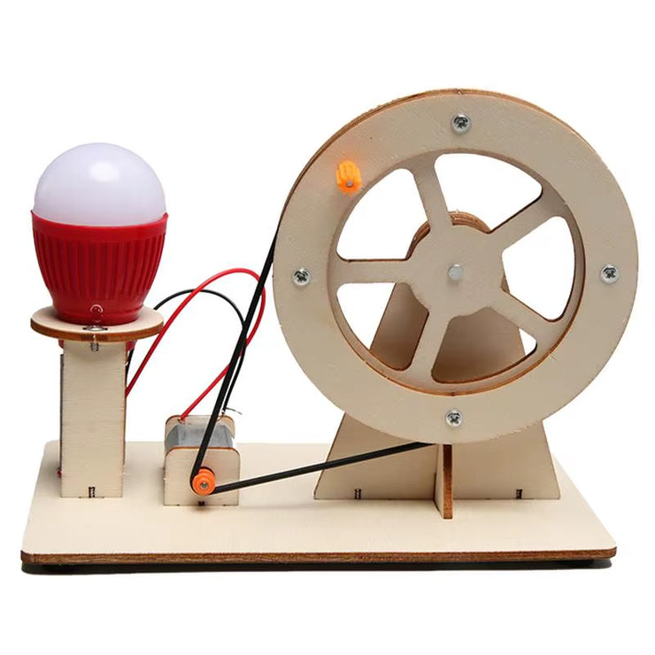 Manual Electricity Generator Toy Education Science Kit Wooden Educational Science Kit Generators Science Project for Kids