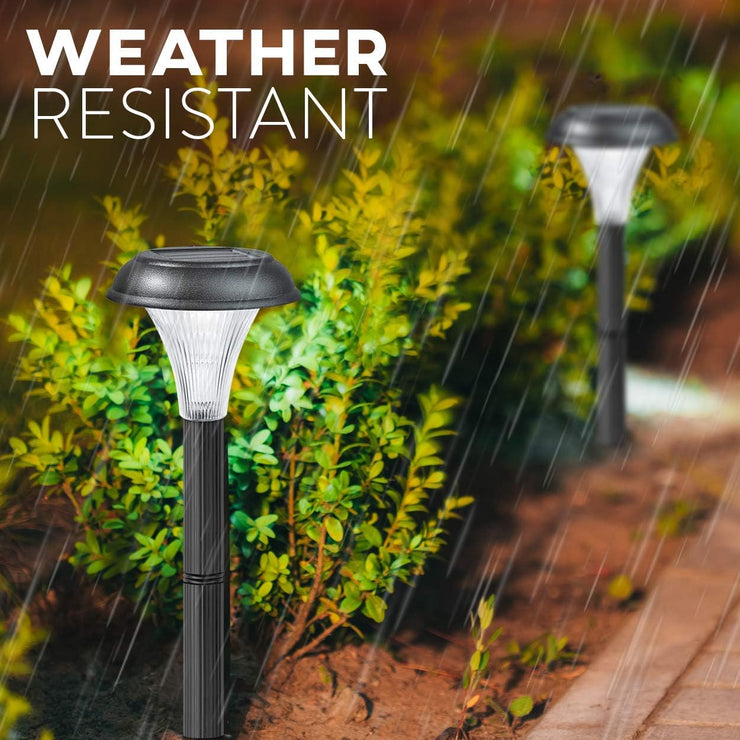 Best Solar Lights for Outdoor Pathway, 10 Brightest Light Set for Walkway, Patio, Path, Lawn, Garden, Yard Decor, Double Waterproof Seal, Large Led Landscape outside Post Lighting Lamps