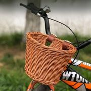2023 Home Storage and Organization Bike Basket, Kids Front Handlebar Bike Basket, Rattan Woven Bicycle Basket