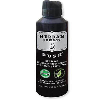 HERBAN COWBOY Dry Spray Deodorant Dusk – 2.8 Oz | Men’S Dry Spray Deodorant | Enhanced with Parsley, Rosemary & Sage | No Parabens, No Phthalates & Certified Vegan 2.8 Ounce (Pack of 1)