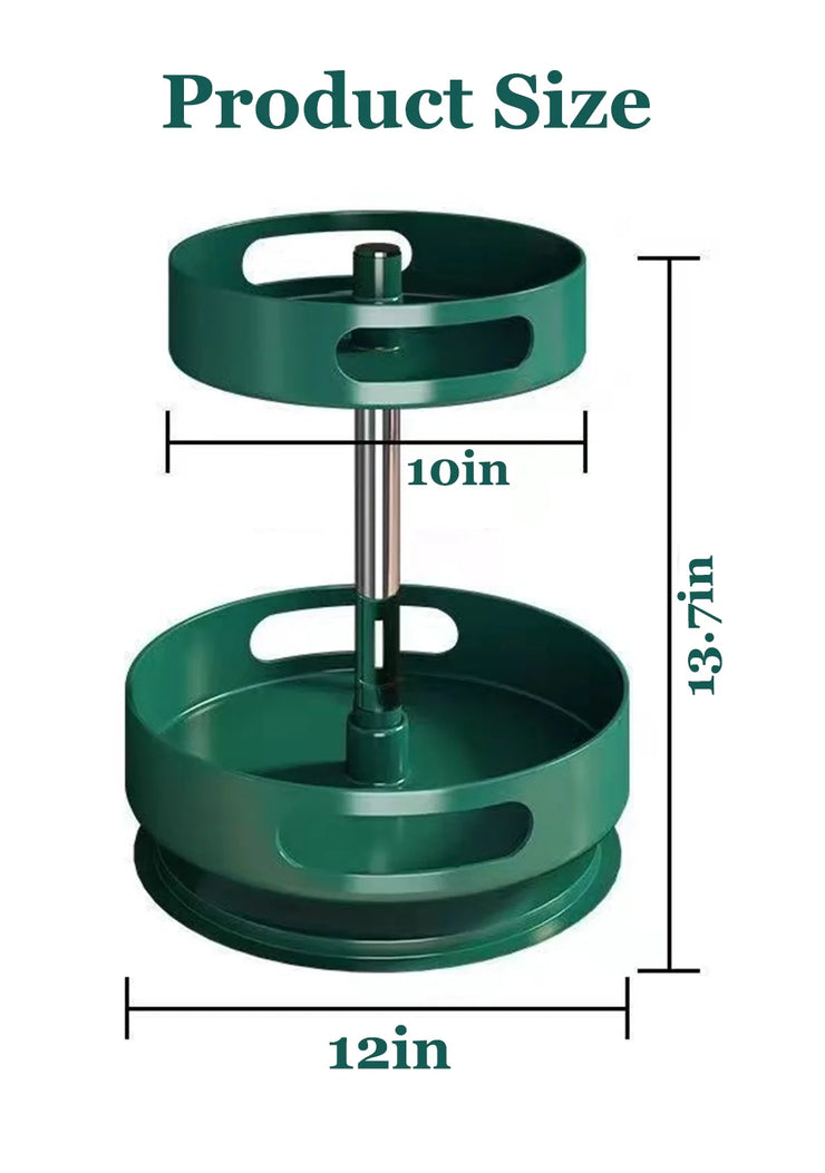 Metal 360 Degree Rotation 2-Tire Spice Rack