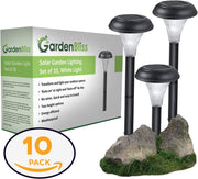Best Solar Lights for Outdoor Pathway, 10 Brightest Light Set for Walkway, Patio, Path, Lawn, Garden, Yard Decor, Double Waterproof Seal, Large Led Landscape outside Post Lighting Lamps