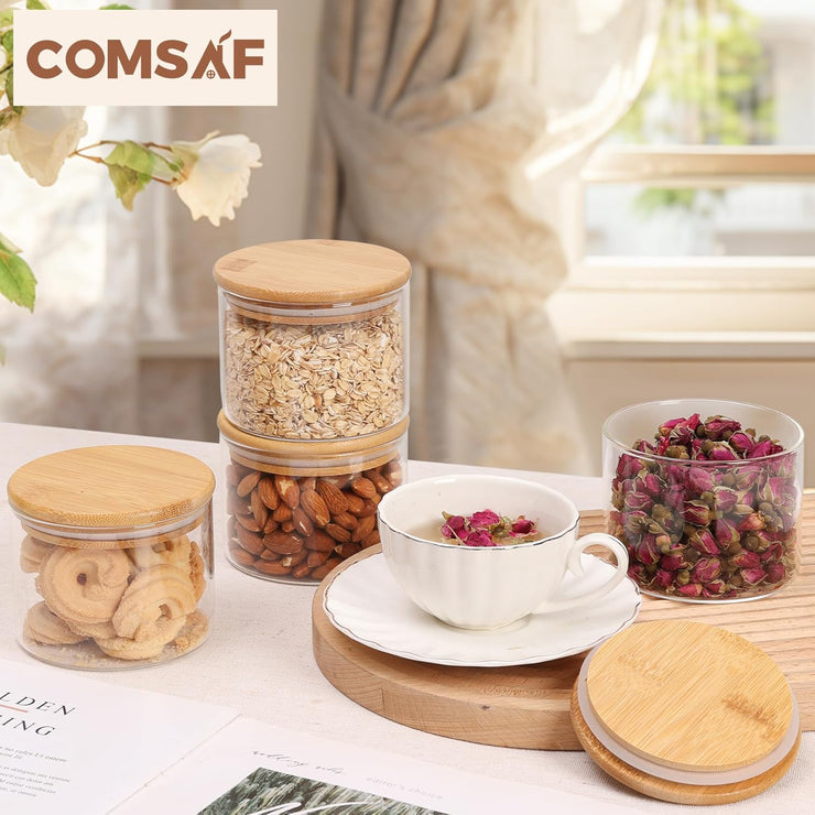 Glass food storage jars