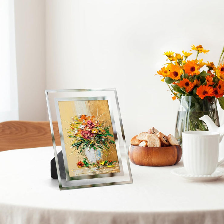 5X7 Picture Frames Modern 5 by 7 Inch Glass Picture Frame Friends Gifts for 5X7 Photos Display, Pack of 2