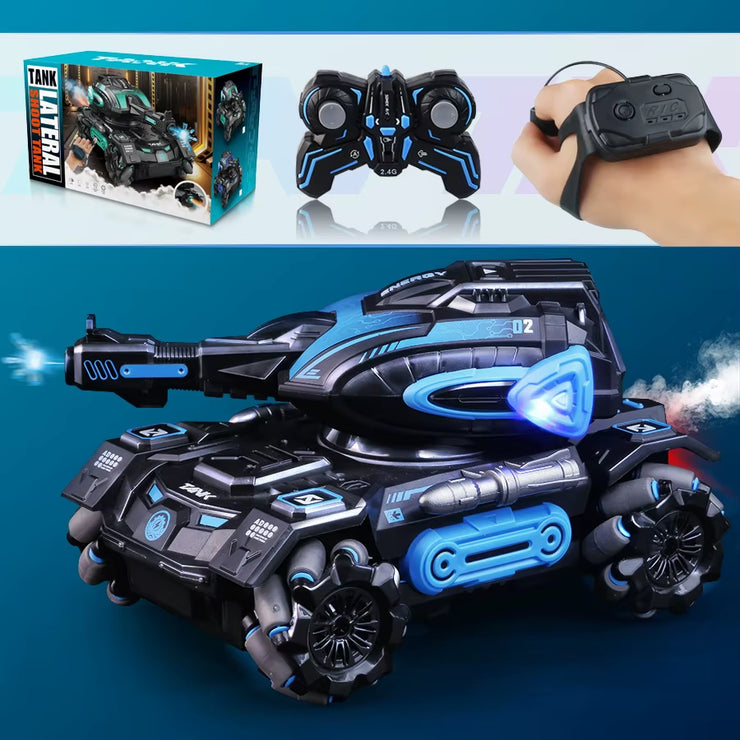 RC Spray Car 2.4G Four-Wheel Stunt Launch Water Polo Tank Car Boy Machine Armour Toy Car Watch Requires Additional Purchase