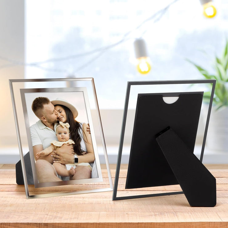 5X7 Picture Frames Modern 5 by 7 Inch Glass Picture Frame Friends Gifts for 5X7 Photos Display, Pack of 2
