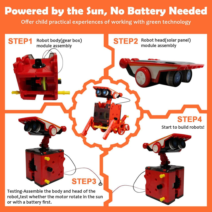 STEM Projects 12-In-1 Solar Robot Toys,Learning Science Experiment Kit, Easy to Build,Gifts for Kids Ages 8+ Year Olds Boys