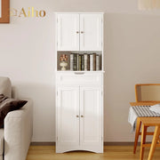 66" H Kitchen Pantry Cabinet with 2 Doors & 1 Drawer & 3 Shelves, Solid & Sturdy, Storage Cabinet for Entryway, Kitchen - White