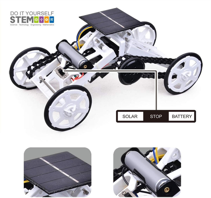 STEM Toy 4WD Car DIY Climbing Vehicle Motor Car Educational Solar Powered Car Engineering Car for Kids&Teens, Science Building Toys, Gifts Toys for 6-12 Year Old Boys Girls