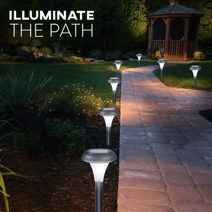 Best Solar Lights for Outdoor Pathway, 10 Brightest Light Set for Walkway, Patio, Path, Lawn, Garden, Yard Decor, Double Waterproof Seal, Large Led Landscape outside Post Lighting Lamps
