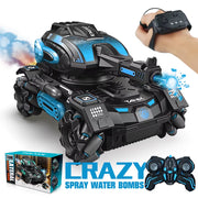 RC Spray Car 2.4G Four-Wheel Stunt Launch Water Polo Tank Car Boy Machine Armour Toy Car Watch Requires Additional Purchase