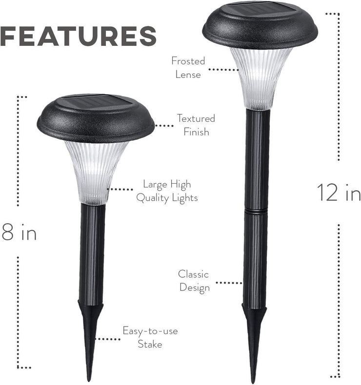Best Solar Lights for Outdoor Pathway, 10 Brightest Light Set for Walkway, Patio, Path, Lawn, Garden, Yard Decor, Double Waterproof Seal, Large Led Landscape outside Post Lighting Lamps