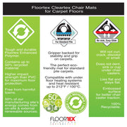 ® Enhanced Polymer Rectangle Chair Mat Carpets 36" X 48"