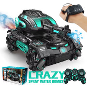 RC Spray Car 2.4G Four-Wheel Stunt Launch Water Polo Tank Car Boy Machine Armour Toy Car Watch Requires Additional Purchase
