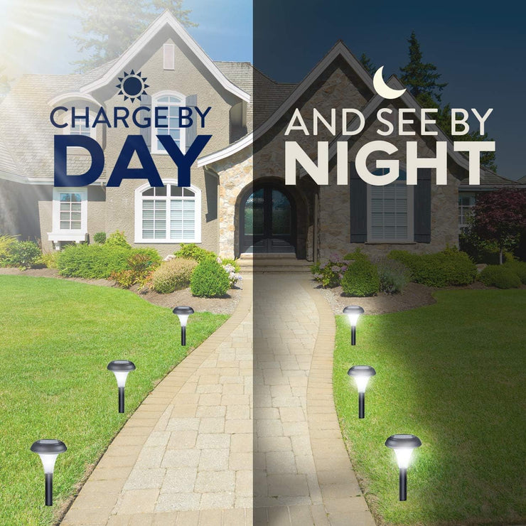 Best Solar Lights for Outdoor Pathway, 10 Brightest Light Set for Walkway, Patio, Path, Lawn, Garden, Yard Decor, Double Waterproof Seal, Large Led Landscape outside Post Lighting Lamps