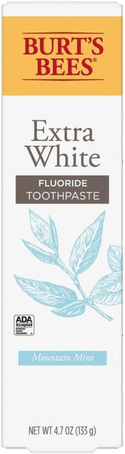 Burts Bees Extra White Mountain Mint Fluoride Toothpaste 4.7 Ounce (Pack of 2)