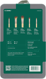Eco-Friendly Daily Defined Eye Brush Kit – 5-Piece Cruelty-Free Makeup Brushes for Eyeshadow & Eyeliner