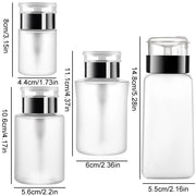 60/150/180/250ML Nail Bottle Empty Press Pump Dispenser – Portable Plastic Liquid Polish Remover Cleaner for Makeup & Manicure Tools