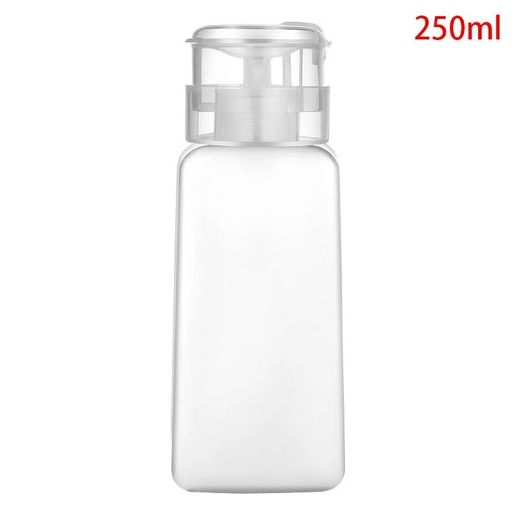 60/150/180/250ML Nail Bottle Empty Press Pump Dispenser – Portable Plastic Liquid Polish Remover Cleaner for Makeup & Manicure Tools